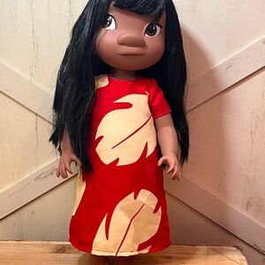 Disney Doll with Red and Cream Dress
